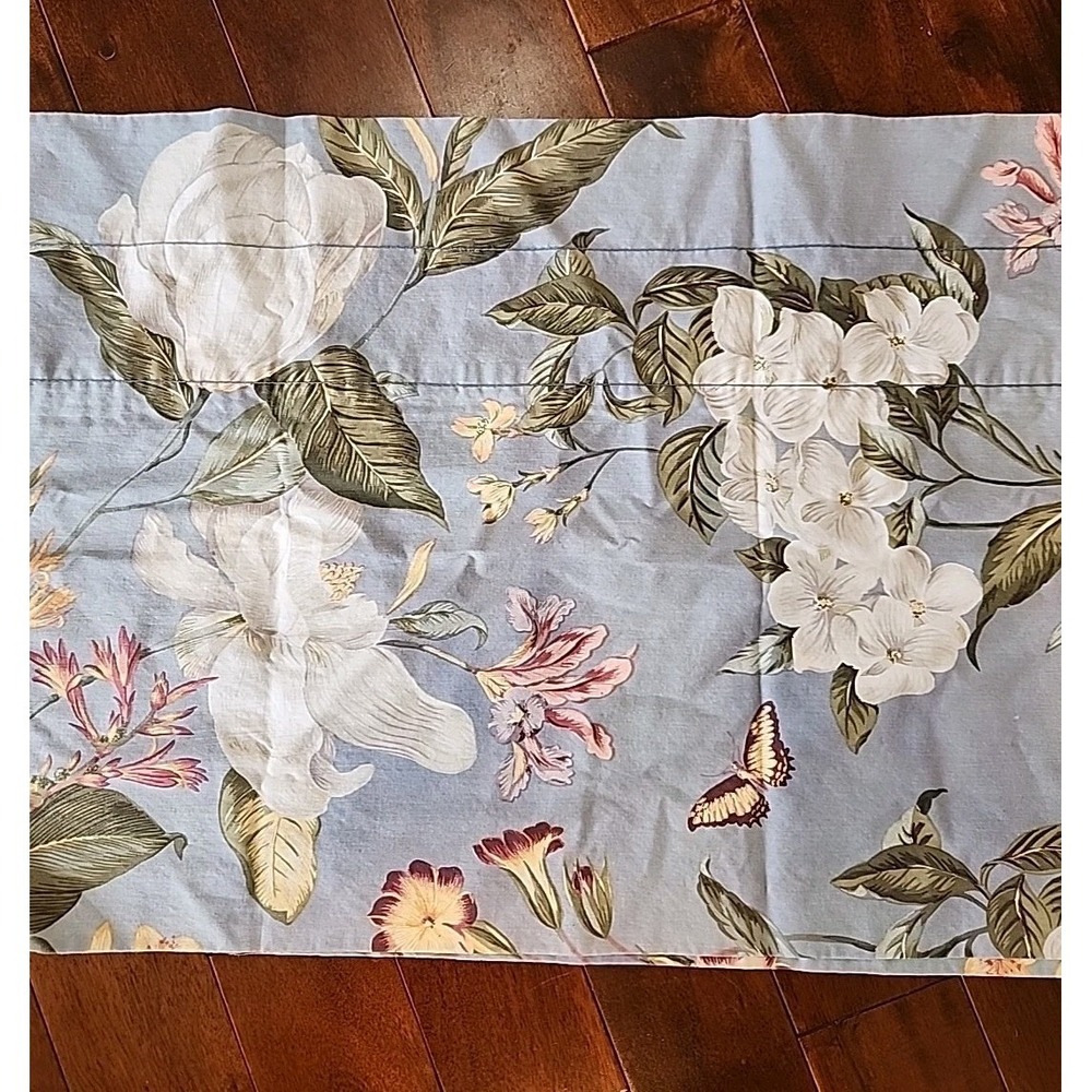 Crown Craft Valance Magnolia Garden Images Floral Valance‎ Periwinkle Blue